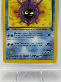 1999 Pokemon Fossil 1st Edition Cloyster #32/62 PSA 8 - Image 3
