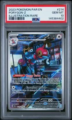 2023 POKEMON PAR EN-PARADOX RIFT ILLUSTRATION RARE #214 PORYGON-Z PSA 10 - Image 1