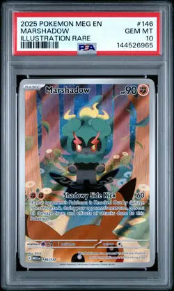 2025 POKEMON MEG EN-MEGA EVOLUTION ILLUSTRATION RARE #146 MARSHADOW PSA 10 - Image 1