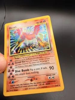HO-Oh Pokemon Neo Revelation Unlimited- 7/64 HOLO Card!! - NM Condition - Image 2