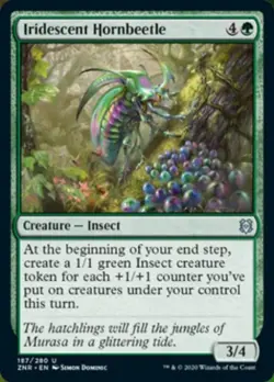 Iridescent Hornbeetle -Foil Light Play MTG Zendikar Rising - Image 1
