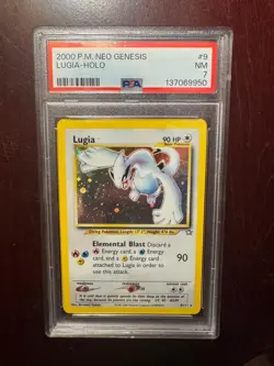 2000 Pokemon Lugia #9 Neo Genesis Holo PSA 7 - Image 1
