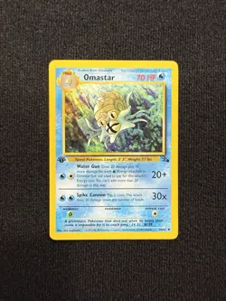 Omastar 40/62 1st Edition Pokemon Fossil - Image 1