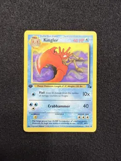 Kingler 38/62 1st Edition Pokemon Fossil - Image 1