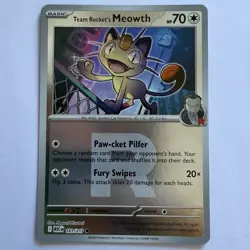 Pokemon TCG Team Rocket's Meowth 161/217 Rocket Reverse Holo Ascended Heroes NM - Image 1