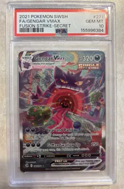 Pokemon Gengar VMAX Fusion Strike Alt Art #271 PSA 10 Gem Mint + Free Shipping - Image 1