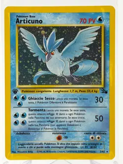 Pokemon TCG Articuno Fossil Holo Rare 2/62 ITALIAN NP MINT!!! SWIRL!!! - Image 1
