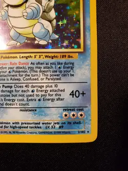 Blastoise 2/102 Holo Holo Rare Base Set Unlimited Pokemon Holo Moderately Played - Image 4