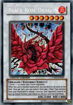 Yugioh Black Rose Dragon CT05-EN003 Limited Edition Secret Rare NM - Image 1