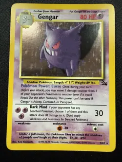 Gengar 5/62 HOLO Fossil Set ⭐ Vintage WOTC – Sehr Selten & Sammlerkarte 🔥 - Image 1
