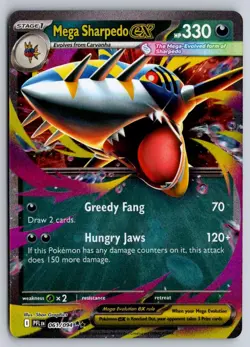 Mega Sharpedo ex 061/094 Double Rare Phantasmal Flames Pokemon Near Mint - Image 1