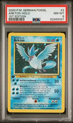 Arktos + Lavados + Zapdos Holo 1. Edition | Pokemon Fossil Deutsch | PSA 8 - Image 3