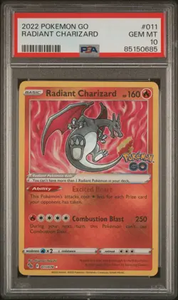 Pokemon TCG PSA 10 Radiant Charizard 011/078 Pokemon Go (English / GEM MT) - Image 1