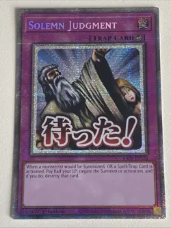 Yugioh - Solemn Judgment - 1st Edition Starlight Rare NM - Plus Free Holo Card - Image 1