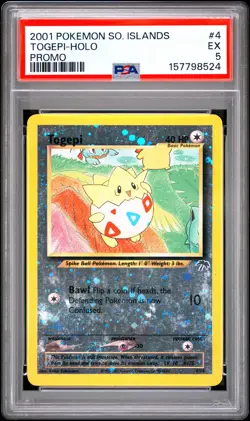 PSA 5 Togepi Holo 4/18 Southern Islands Promo Pokemon Card - Image 1