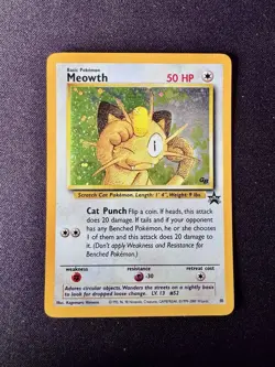 Pokemon Meowth 10 GB Games WoTC Black Star Holo Promo - Image 1