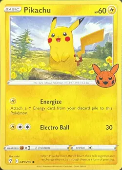 Pikachu 049/203 Promo Trick or Trade BOOster Pokemon Near Mint - Image 1