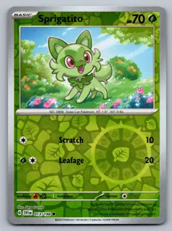 Pokemon TCG SV01: Scarlet & Violet Base Set Sprigatito 013/198 Reverse Holo - Image 1