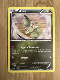 Axew HOLO 12/20 Pokemon BW Dragon Vault NM Card TCG 2012 - Image 1