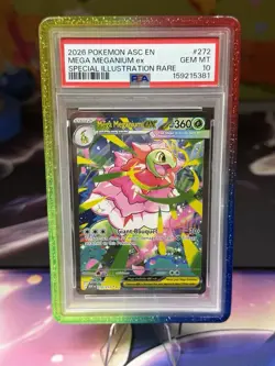 2026 POKEMON ASCENDED HEROES SPECIAL ILLUSTRATION RARE MEGA MEGANIUM EX PSA 10 - Image 1