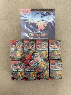 Pokemon Chaos Rising ETB Factory Sealed & 9 Booster Bundles Factory Sealed - Image 1