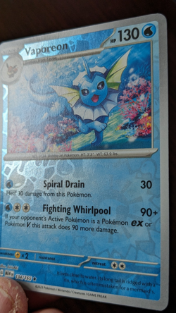 Pokemon TCG Card - Vaporeon Scarlet & Violet 151 Reverse Holo Rare 134/165 NM - Image 3