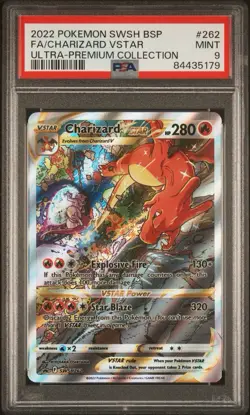 PSA9 2022 POKEMON BLACK STAR PROMO SWORD & SHIELD UPC-CHARIZARD VSTAR 262 - Image 1