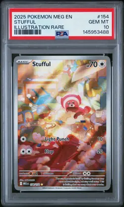2025 Pokemon Meg EN-Mega Evolution Stufful Illustration Rare PSA 10 #154 - Image 1