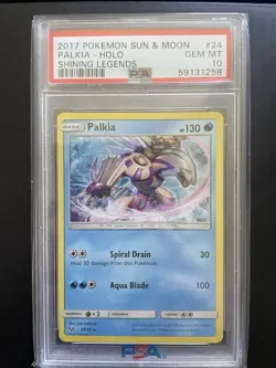 Pokemon Palkia TCG Holo Card 24/73 Shining Legends PSA 10 - Image 1