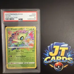 PSA 10 Celebi Vivid Voltage 009/185 SWSH Amazing Rare Graded Pokemon Card - Image 1
