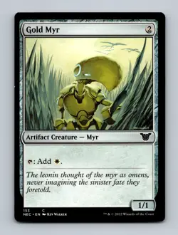 Gold Myr Commander: Kamigawa: Neon Dynasty Non-Foil MTG NM - Image 1