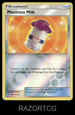 MOOMOO MILK 185/214 UC LOST THUNDER POKEMON REVERSE HOLO NM/M - Image 1