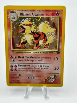 Pokemon TCG Blaine's Arcanine Gym Challenge 1/132 Holo Rare (Has Crease) - Image 1