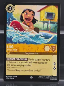 Disney Lorcana Lilo - Escape Artist 2/204 Azurite Sea Super Rare - Image 1