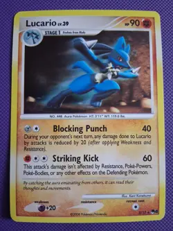 MP Lucario Pop Series 8 #002/017 Cosmos Holo Pokemon TCG Card - Image 1