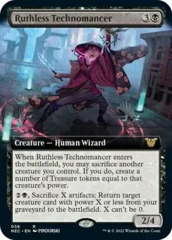 MTG Commander: Kamigawa: Neon Dynasty Ruthless Techomancer x1 Extended Art NM/M - Image 1