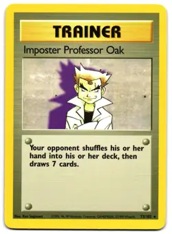 IMPOSTOR PROFESSOR OAK 73/102 - LP - BASE SET ENGLISH 1999 POKEMON CARD - Image 2