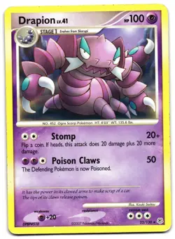 DRAPION 23/130 - MP - DIAMOND & PEARL ENGLISH 2007 POKEMON CARD - Image 2