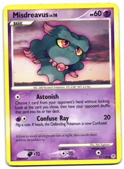 MISDREAVUS 91/130 - HP - DIAMOND & PEARL ENGLISH 2007 POKEMON CARD - Image 2