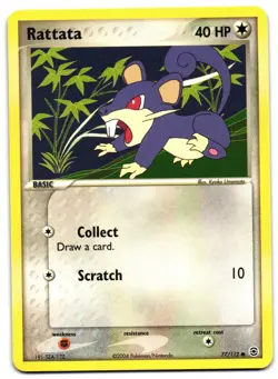 RATTATA 77/112 - LP - EX FIRERED & LEAFGREEN ENGLISH 2004 POKEMON CARD - Image 2