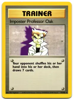 IMPOSTOR PROFESSOR OAK 73/102 - LP - BASE SET ENGLISH 1999 POKEMON CARD - Image 2