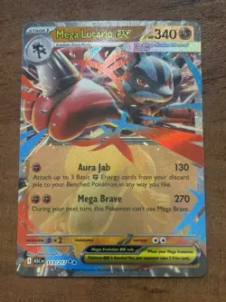 Pokemon TCG Mega Lucario EX 113/217 Ascended Heroes Double Rare NM Card - Image 1