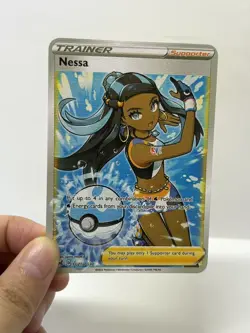 Nessa Supporter Gold Metal Pokemon Card-Collectible Gift Display - Image 3