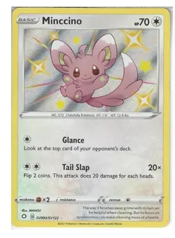 SV093/SV122 Minccino : Rare Holo SWSH-4.5 Shining Fates Shiny Vault Baby Pokemon - Image 1