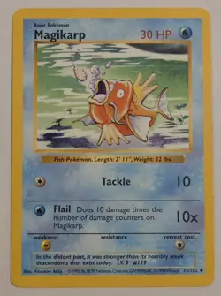 Pokemon Magikarp 50/102 Shadowless Base Set LP Vintage WOTC - Image 1