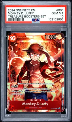 2024 ONE PIECE PROMOS TREASURE BOOSTERS SET #006 MONKEY D. LUFFY PSA 10 - Image 1