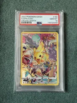 Pokemon Pikachu Holo Full Art Secret Rare Card 160/159 Crown Zenith PSA 10 - Image 1