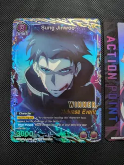 Sung JinWoo Winners/Union Arena Solo Leveling Action Point Card AP01 Foil Promo - Image 3