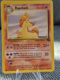 1999 Pokemon Jungle Set Rapidash Card (44/64) Pokemon Card WOTC - Image 1