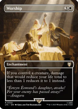 x1 Worship - Borderless R MTG Commander: The Lord of the Rings: Tales of Middle- - Image 1